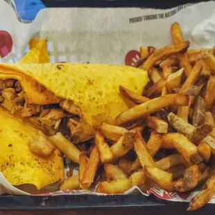 Chicken Teriyaki Wrap with Fries at Penn Station Troy