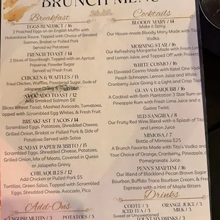 Brunch Menu