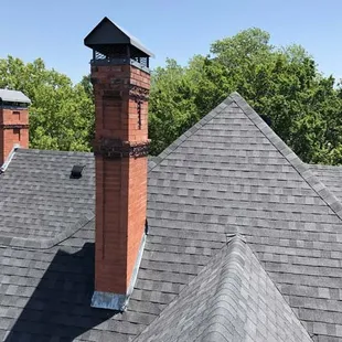 a view of the roof of a house