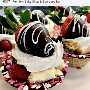 Cheesecake Waffle Bowls