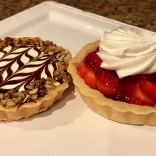 Pecan Pie Tart &amp; Fresh Strawberry Tart.