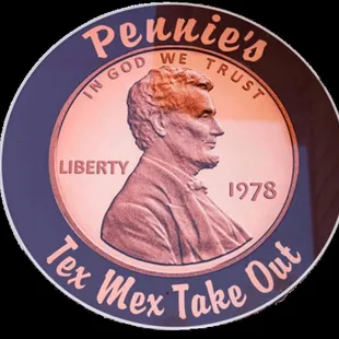 a close up of a penny