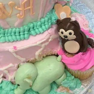 Elephant crashed the cake.