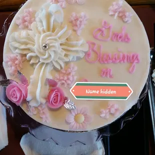 Lovely baptism cake, (I've photoshopped the name for privacy)