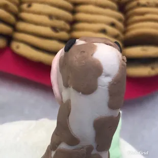 Giraffe with no ears.