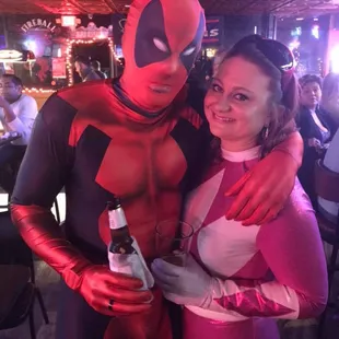 Deadpool with Pink Power Ranger! Halloween 2018