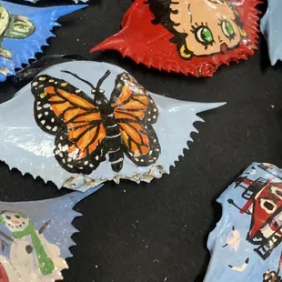 a variety of butterflies