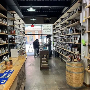 the inside of a liquor store