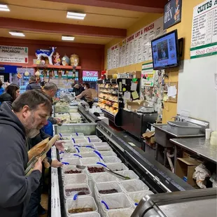 customers in a grocery store