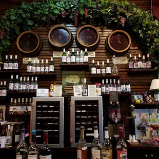 a display of bottles of wine