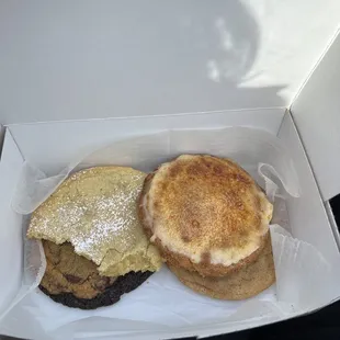 Lemon Butter, crème brûlée, brookie, and snickerdoodle cookies.