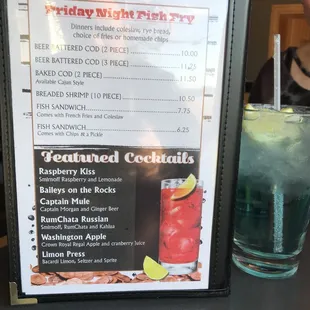 Friday Night Fish Fry &amp; Featured Cocktails