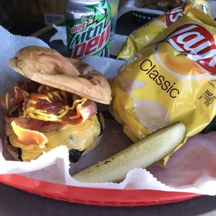 Bacon Cheeseburger with Fried Onions