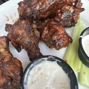 Bourbon bbq SMOKED wings! So flavorful!!!