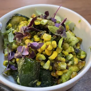 Corn and zucchini