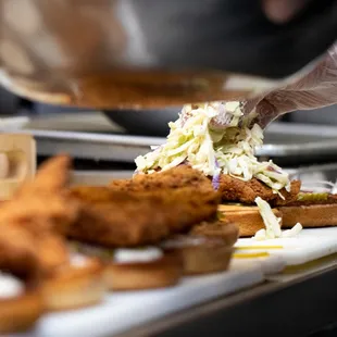 a person preparing food in a kitchen