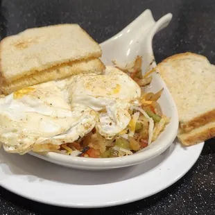 Sunrise skillet with toast