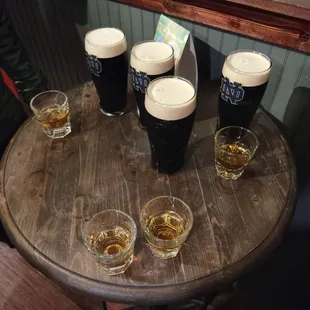 Guiness and whiskey shots