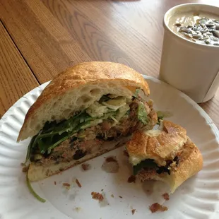 Italian Tuna Sandwich with Roasted Cauliflower Soup. Amazing.