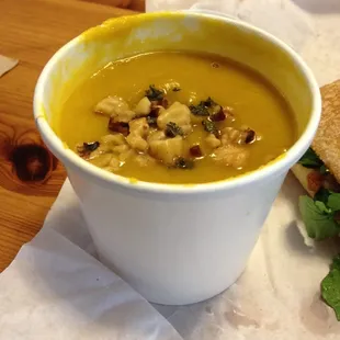 Blue Hubbard squash soup