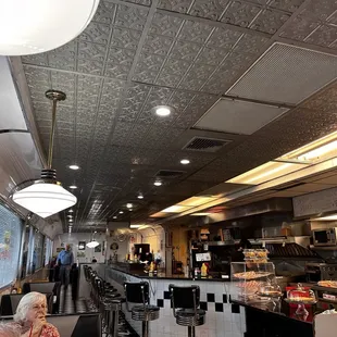 Looking toward the stools and fry top