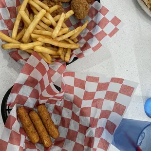 Chicken Tenders and Fries + Cheese Sticks
