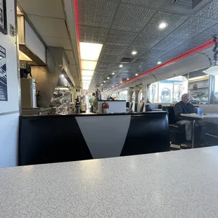 the counter and seating area