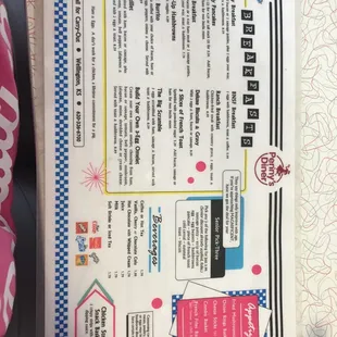 Breakfast menu