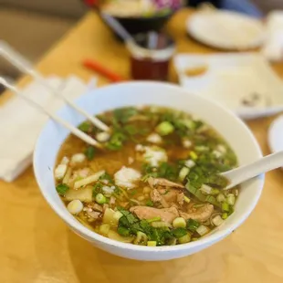 Chicken Rice Soup with ginger and green onion