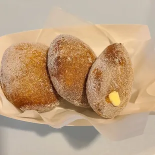 Malasadas, one with haupia filling! Excellent.
