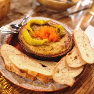 yukon potato and celeriac brandade, tobiko roe, baguette (Feb. 8, 2025)