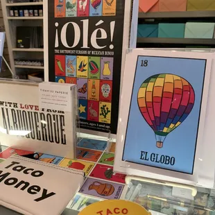 Local New Mexican Lotteria cards and games and taco coin purses
