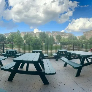 Patio is right in the Riverwalk.