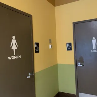 Separate male &amp; female restrooms