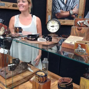 These leather handmade bracelets were just SO COOL.