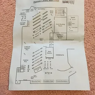 Map of the main floor