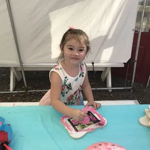 Liberty doing a craft...