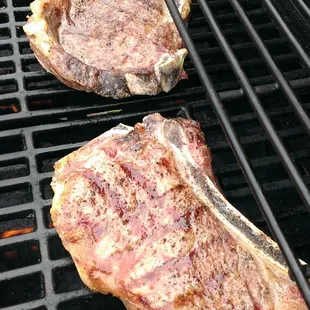 Grilling some great T Bones from Penshorns.