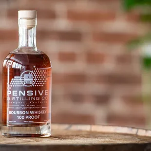 Our 100 Proof Pensive Bourbon Whiskey 
 Pc: Mary Rose Jacobi Photography