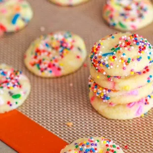 a cookie stack with sprinkles