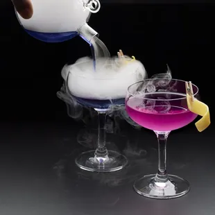 Bufferfly Effect- Casamigos Blanco Tequila, Combier Orange Liqueur, butterfly pea flower brew