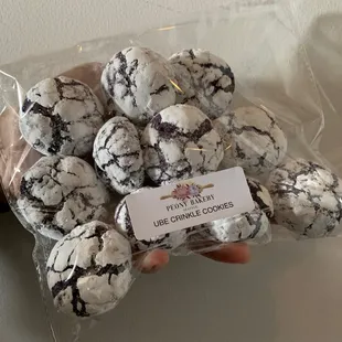 Ube crinkle cookies with mochi. Sooooo tasty