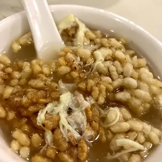 Sizzling Rice Seafood Egg Drop Soup