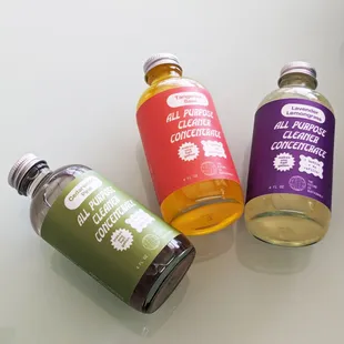 These all-purpose cleaner concentrates are an example of cleaning products that have cleaner ingredients but are lighter on the planet.