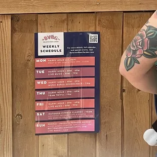 Beer garden schedule
