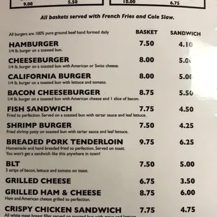 menu