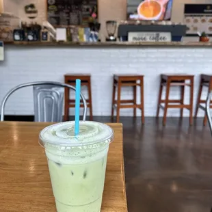 Matcha Latte with Oat Milk ($8) - it was ok