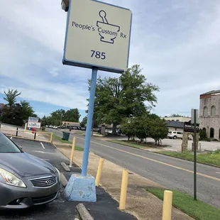 sign in front parking lot