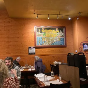 The Golden Temple, a tapestry at People's Indian restaurant.