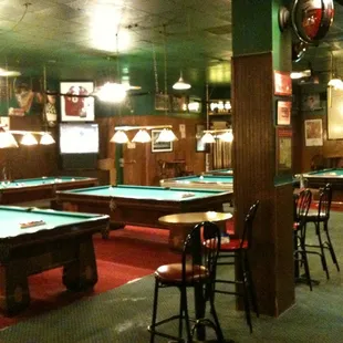 billiard tables and pool tables